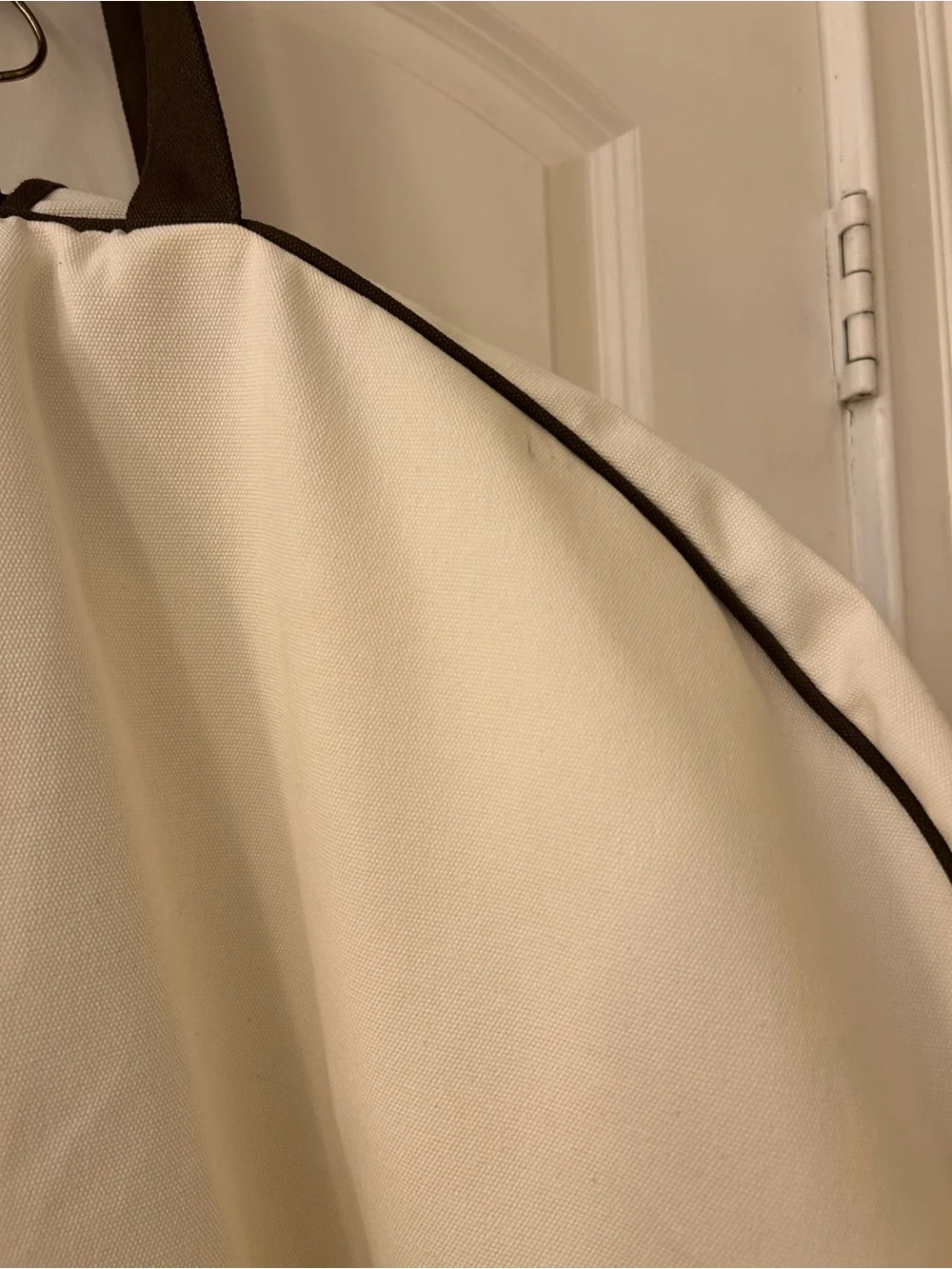 Hermes Garment Bag in Cream with Piping Trim